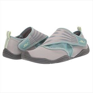 JBU Jambu Ariel Light Gray & Teal Water Ready Beach Flats Shoes Women US 9.5